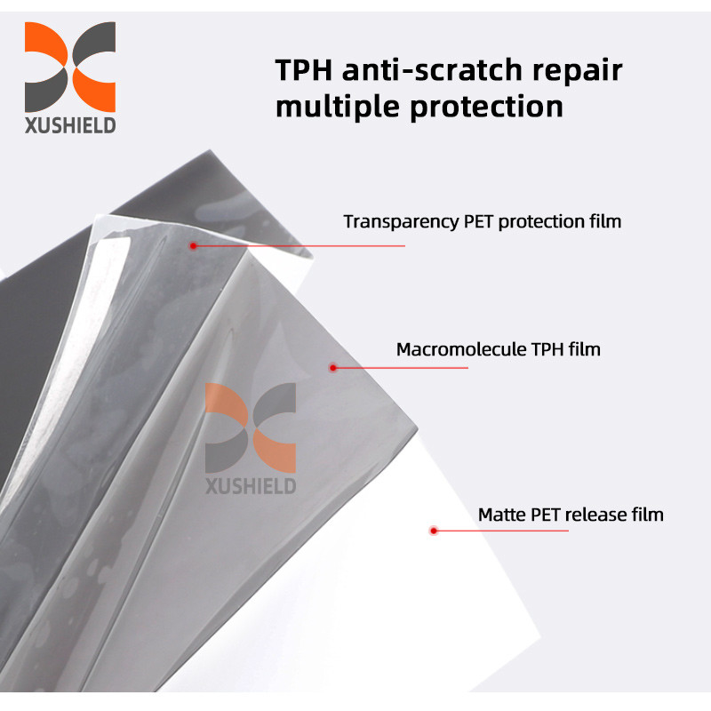XUSHIELD High Quality TPH TPU Car Headlight Tint Film Light Black Smoke Black Tail Light Headlight Tint Film