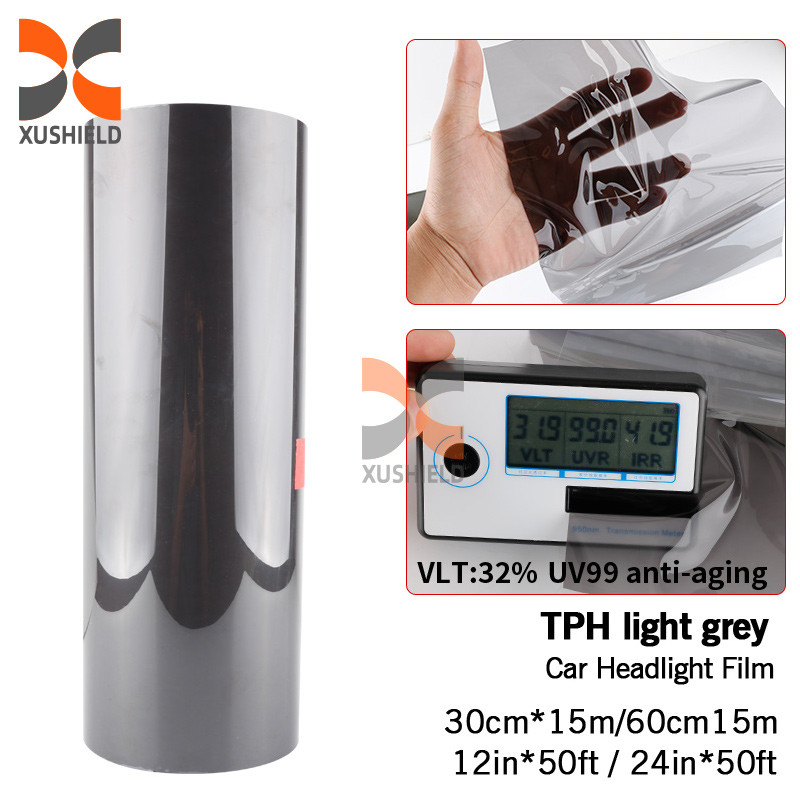 XUSHIELD High Quality TPH TPU Car Headlight Tint Film Light Black Smoke Black Tail Light Headlight Tint Film