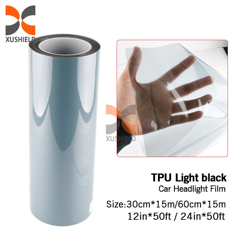 XUSHIELD High Quality TPH TPU Car Headlight Tint Film Light Black Smoke Black Tail Light Headlight Tint Film
