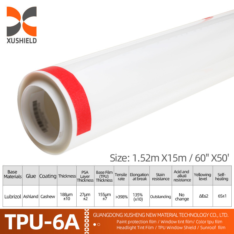 XUSHIELD Manufacturer Wholesale Clear Car Film Self-adhesive Anti-Scratch Self-Healing TPU PPF Paint Protection Film