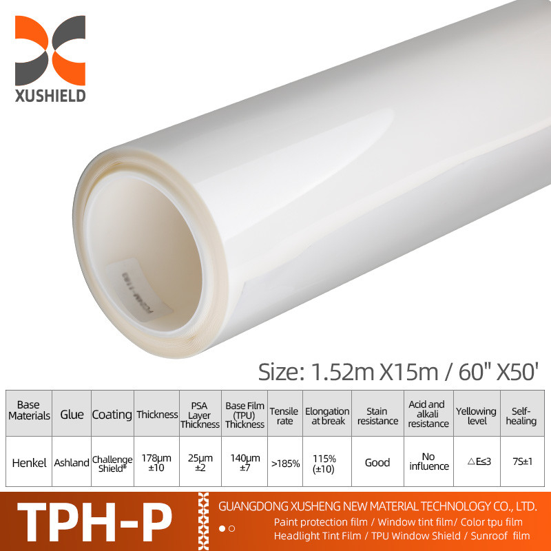 XUSHIELD 7 Mil 6 Mil PPF Film Anti Scratch Self Healing PPF TPH Gloss Clear Car Body PPF Paint Protection Film for Cars