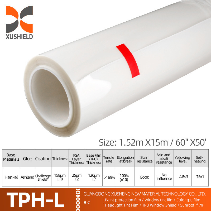 XUSHIELD 7 Mil 6 Mil PPF Film Anti Scratch Self Healing PPF TPH Gloss Clear Car Body PPF Paint Protection Film for Cars