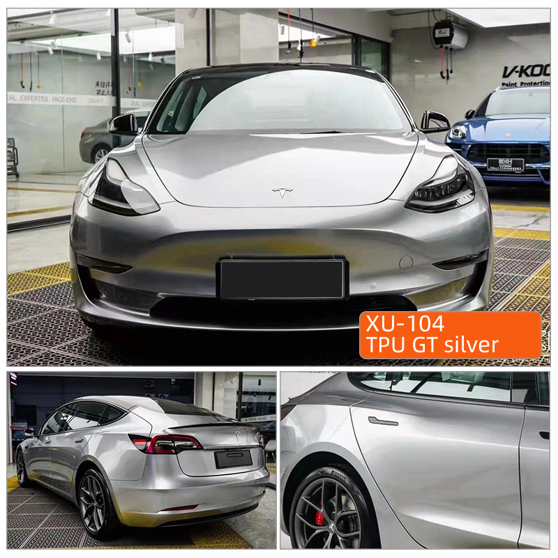 TPU GT silver 1.52*17m Super Glossy Car wrap Anti-Scratch Self-Healing Transparent Paint TPU PPF Protection Film Roll Car Protective Film