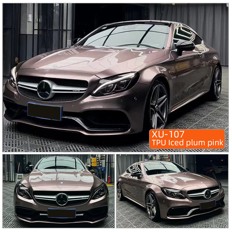 TPU Iced Plum Pink  PPF 5 Years Warranty Anti-yellow Self Healing 1.52*17m TPU Car Paint Protection Film