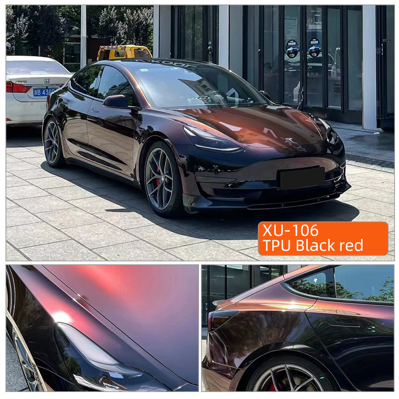 TPU Black red 5 Years Warranty Heat Repair Gloss Anti Scratch Non Yellowing Car Wrap TPU TPH PPF Paint Protection Film