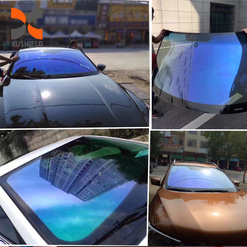 CH6099 Blue Purple Chameleon Tint 2Mil Heat Shrink Color Changing Chameleon Window Tint Film For Car Windshield