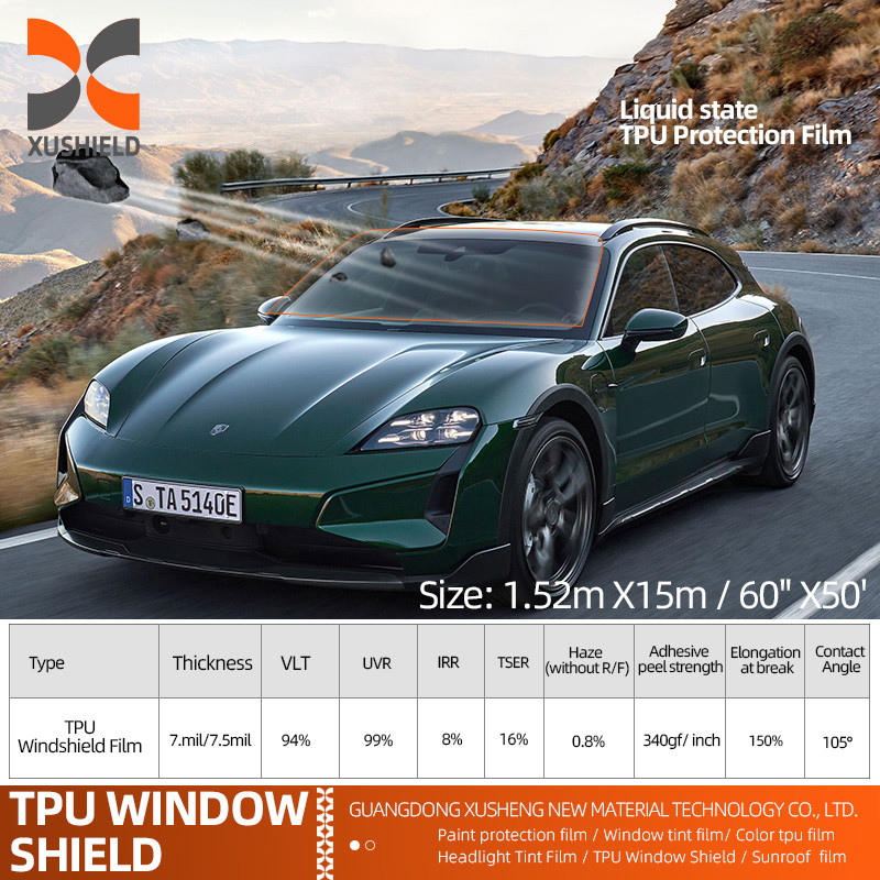 1.52*15m Waterproof Explosion Proof Windshield Rainproof Glass Film TPU Window Rainproof Film Protection Film