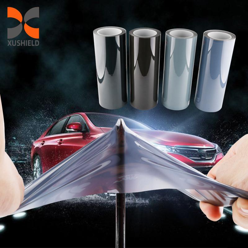 Smoky Black PPF 7.5mil Self-Healing TPU Headlight Tint Film Anti Small Scratches Protect TPU Car Lamp Tint Film