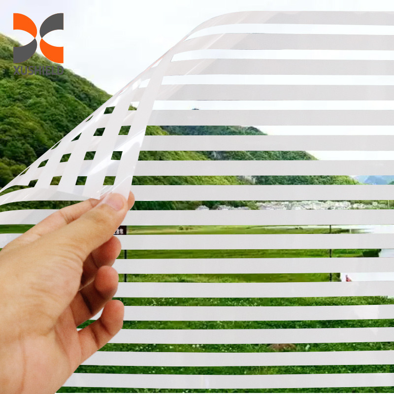 White Stripes Electric Adhesive Window Film Self Adhesive Sound Film Stained Glass Window Film For Home