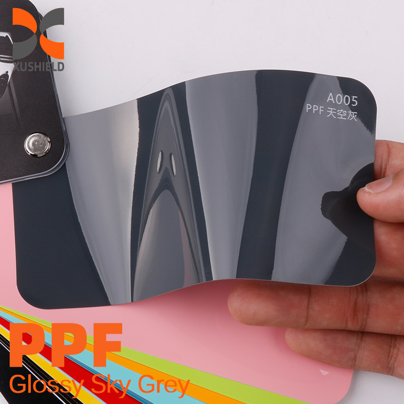 XUSHIELD color self healing paint protection films car wrap vinyl gloss black ppf tpu film Glossy Miami Blue