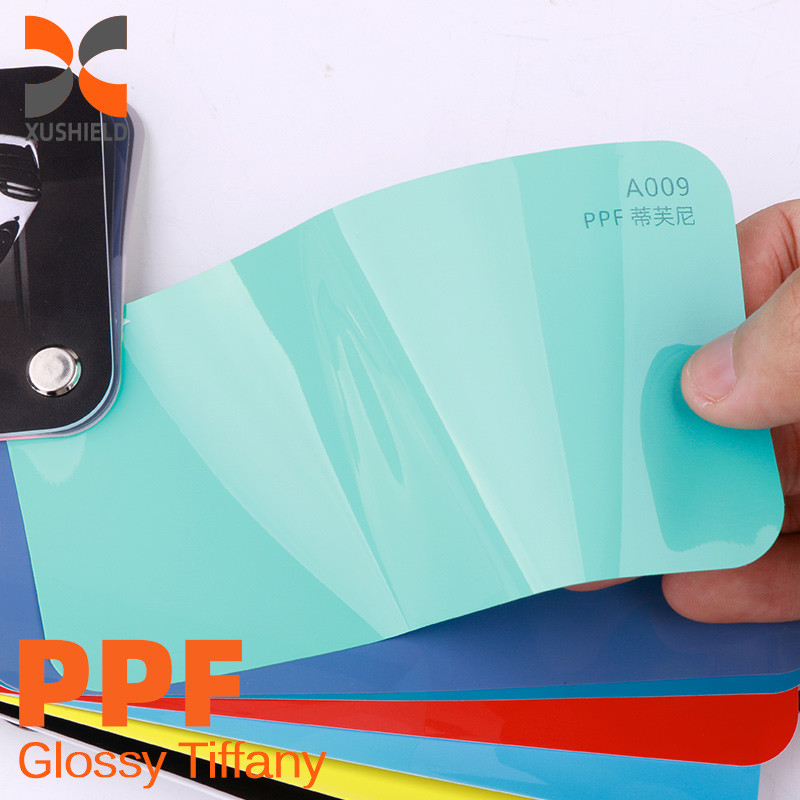 1.52x15m TPU Glossy white Vinyl Air Bubble Free Wrapping Glossy Sky Grey Paint Protection Smart Tint PPF Car Color Changing Film TPU tph PPF color